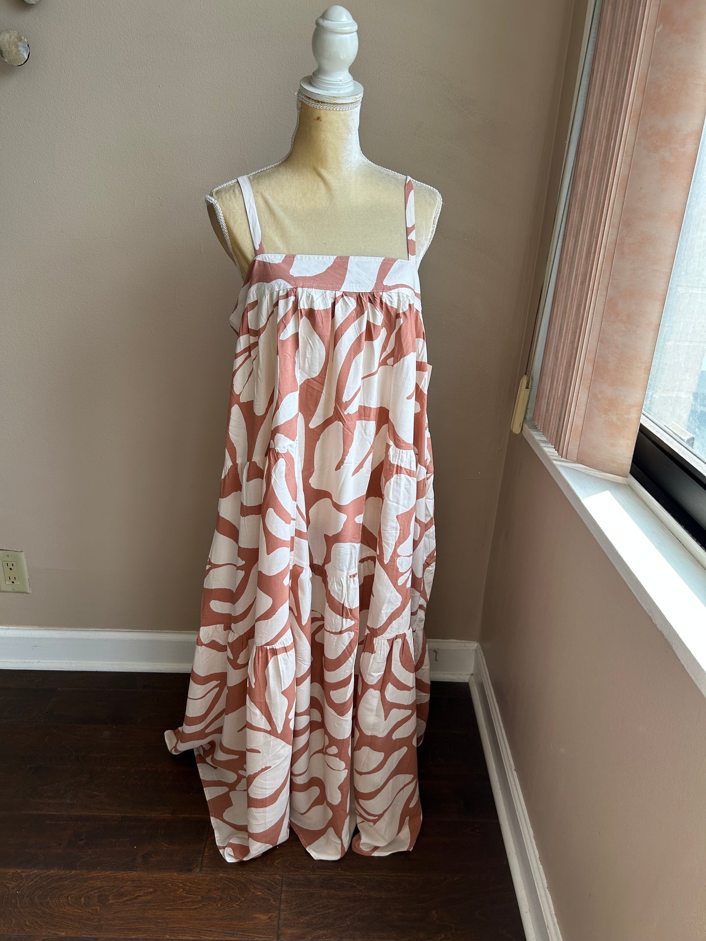 Abel the Label Anthropologie Maxi Dress NWT Strappy Boho Beige Cream