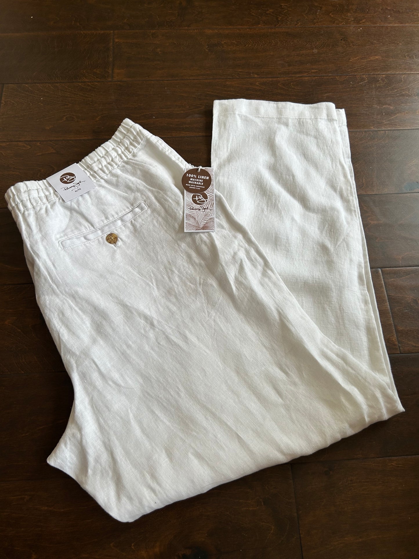 Panama Jack Mens Chino Linen Pants White Sz XL Lightweight New