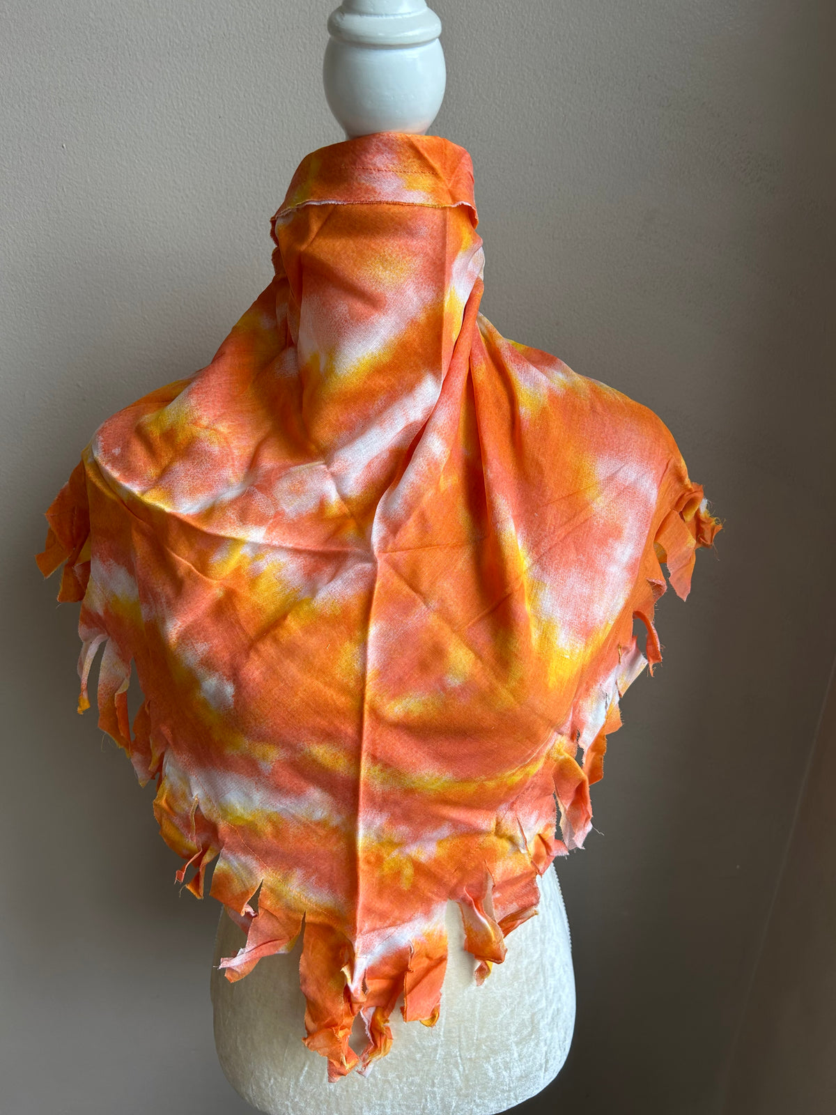 New Womens Scarf Tye Dye Multicolor Orange 5002-3102 Triangle Shaped