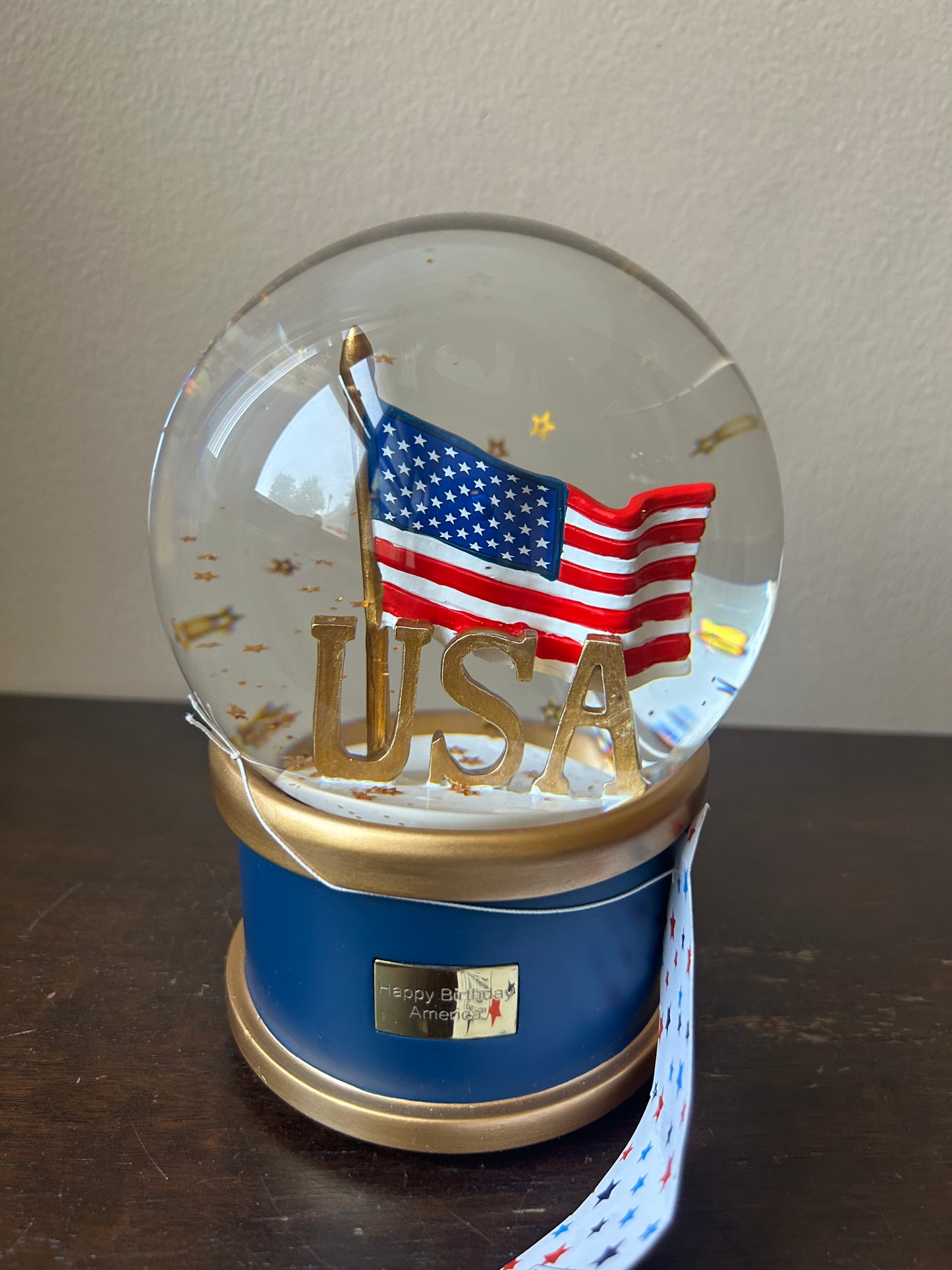 Stars & Stripes Americana Snowglobe Happy Birthday America July 4th Flag New