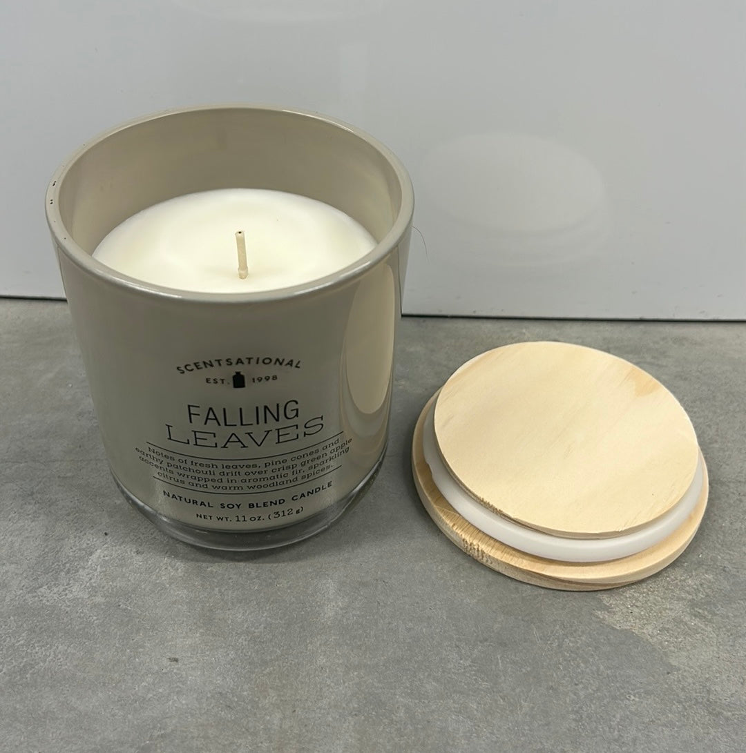 Scentsational Falling Leaves Candle Glass Jar 11 Oz  Soy Wax Blend
