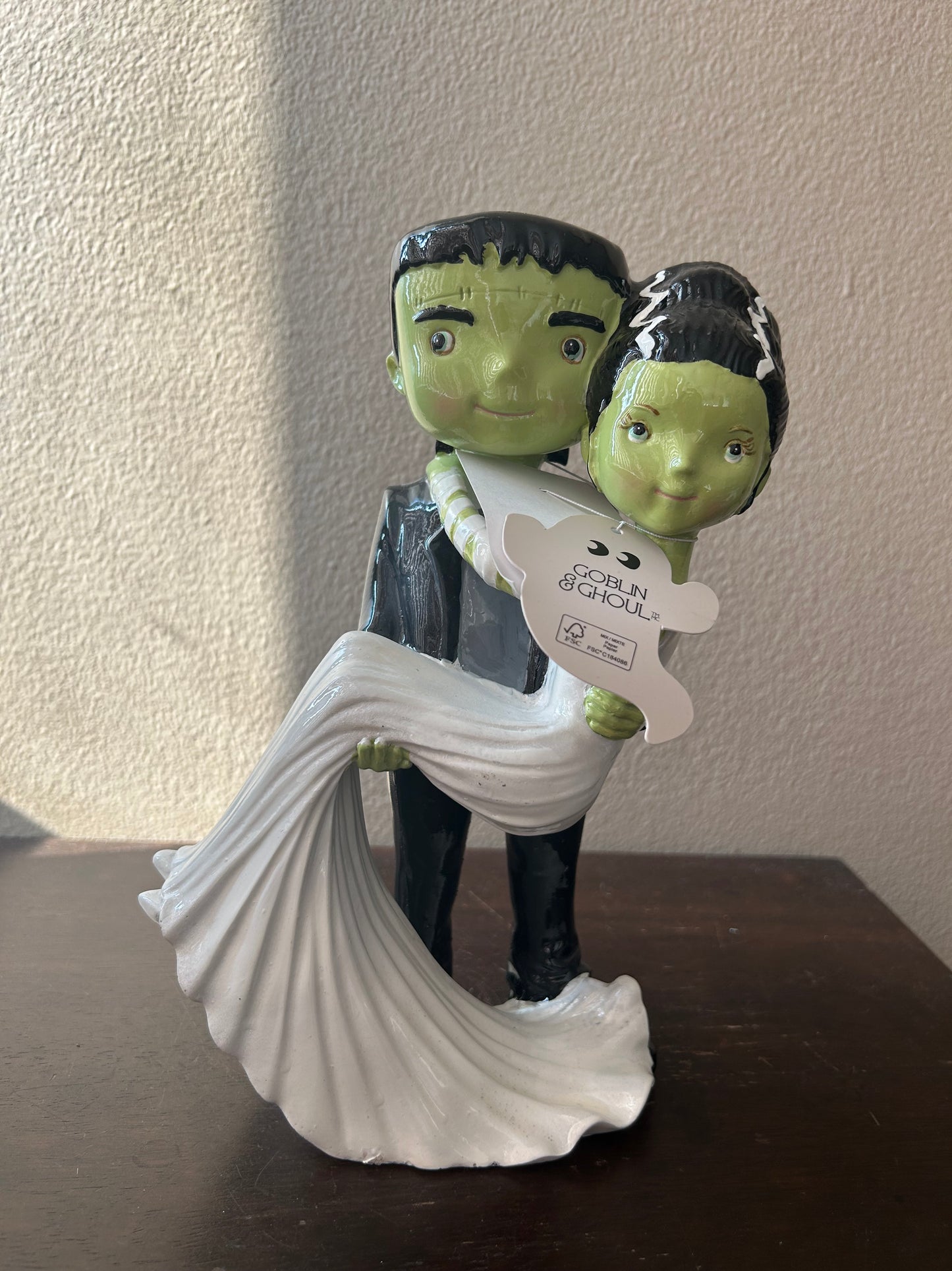 New Mr & Mrs Frankenstein couple Halloween Dancing Pose Figurine New 9.5” Tall