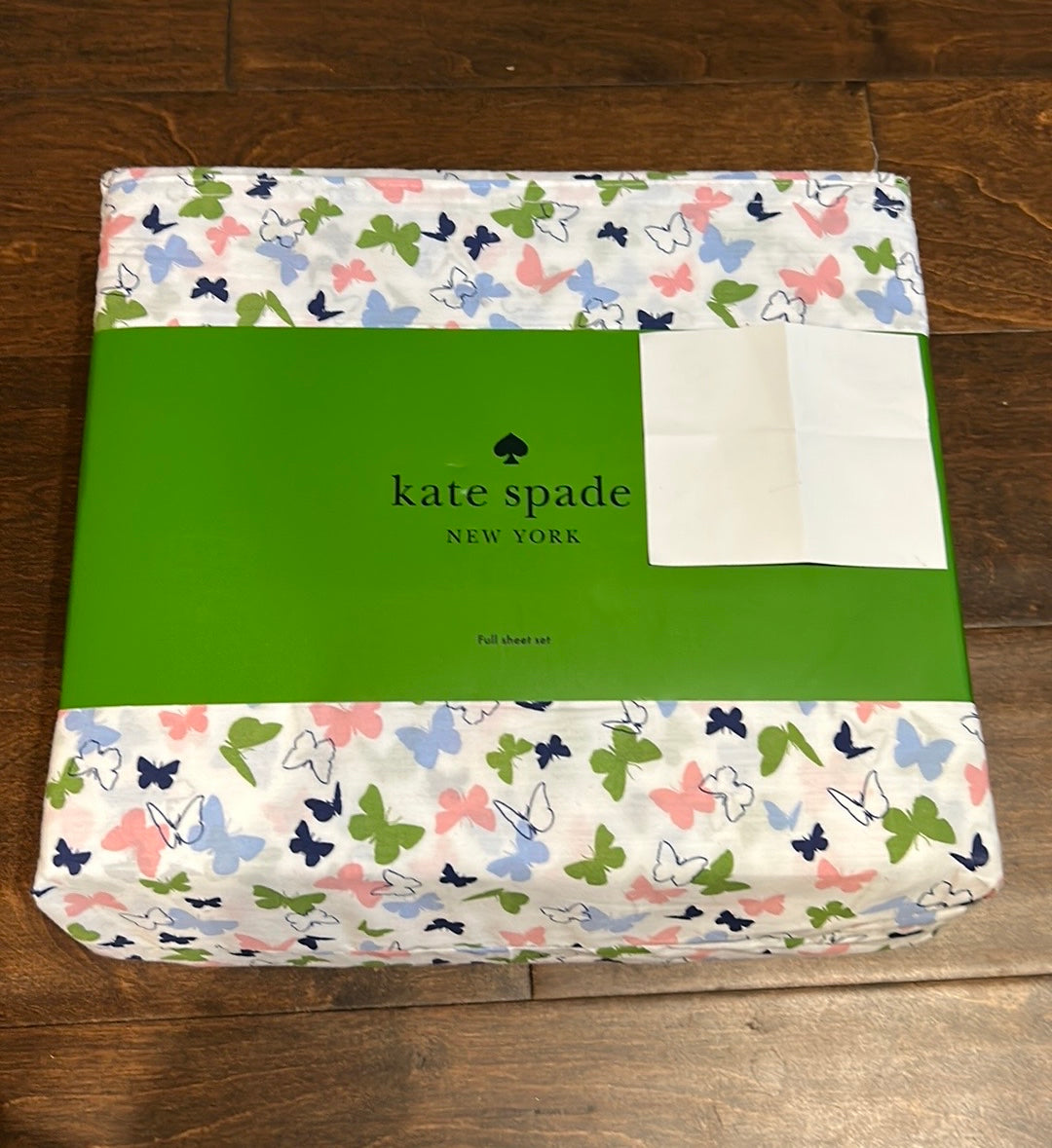 Kate Spade Queen Sheet Set Butterflies Butterfly 4 Piece Cotton Percale NEW NIP