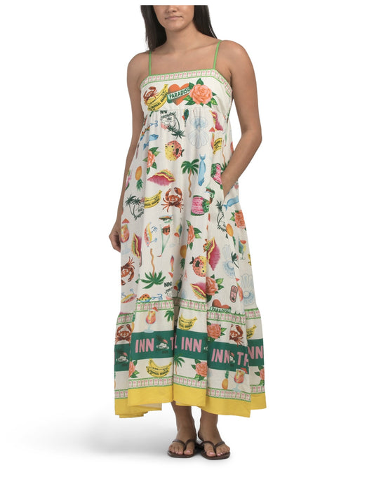 Rachel Zoe Womens Dress Tropical Print Linen Blend New