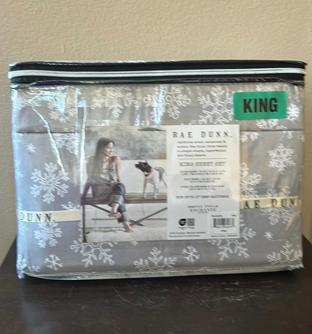 RAE DUNN Snowflakes Christmas Holiday Soft 4pc. KING Sheet Set