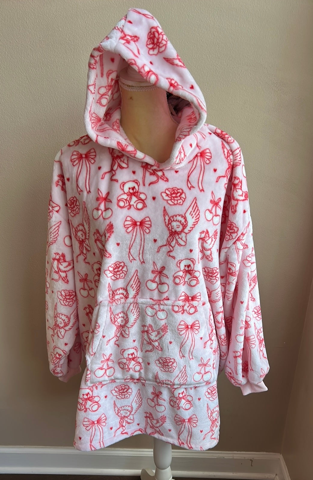 Marlo Lorenz Throwzy Poncho Bows Valentines Cupid Teddy Bear New Gift OS