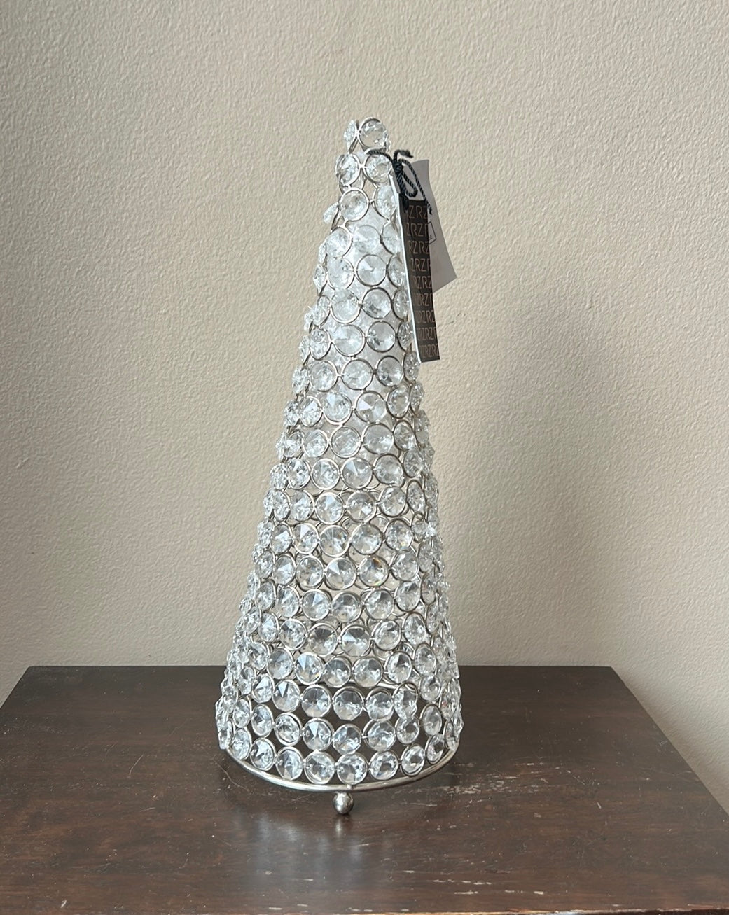 Rachel Zoe Faux Crystal Silver Christmas Tree Holiday Decor Glam 14" New