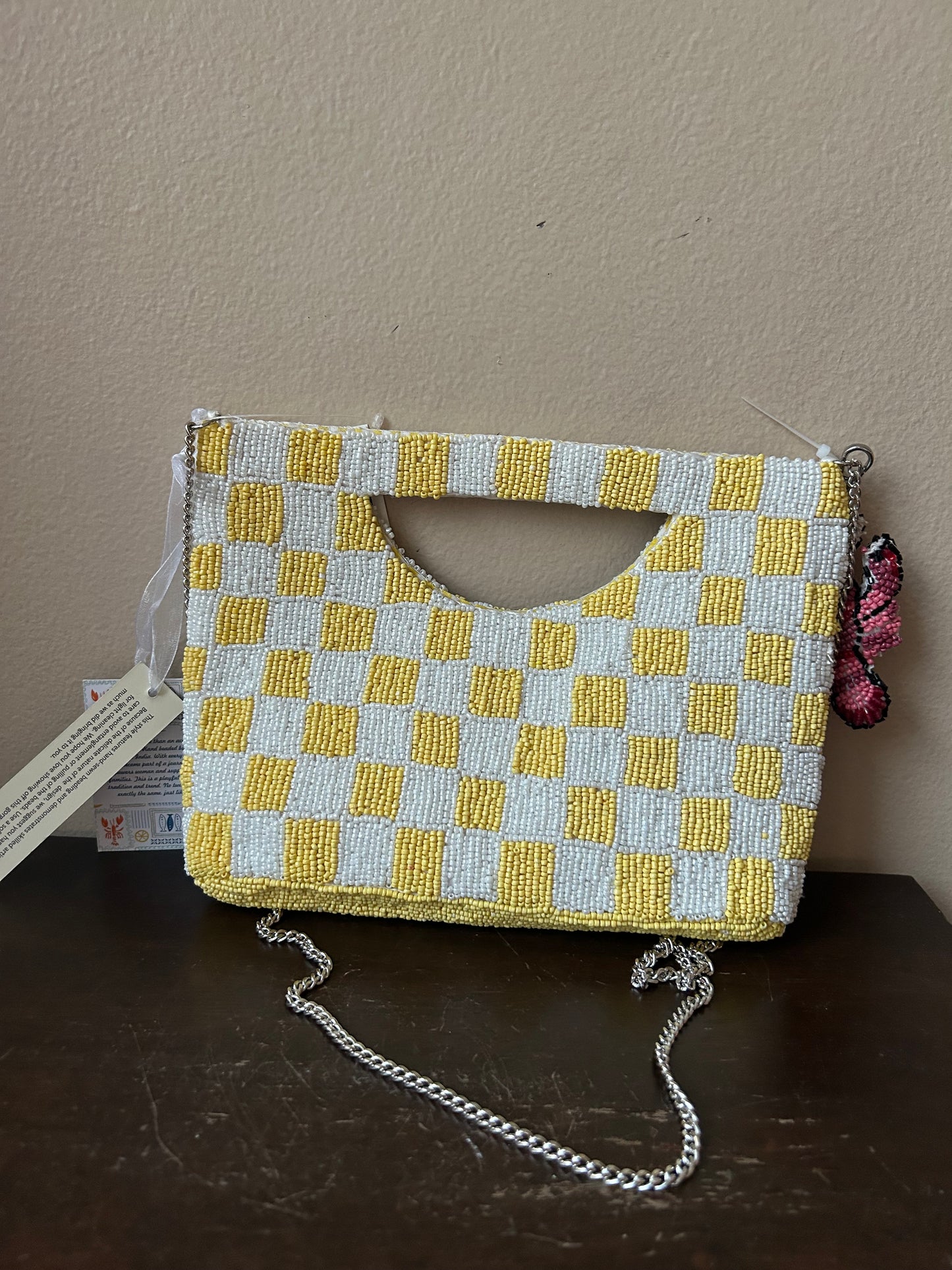 New Beaded Lobster Bag Checkered Clutch Crossbody