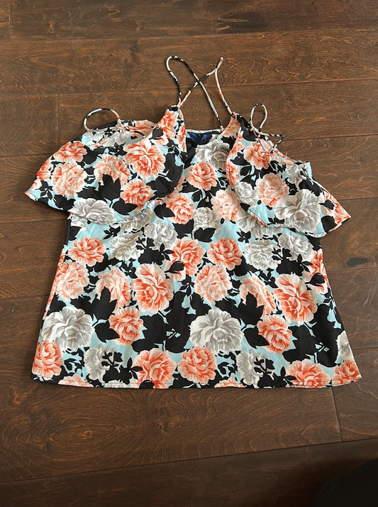 Blue Rain Womens Blouse Sz XS New Floral Cold Shoulder ST2125