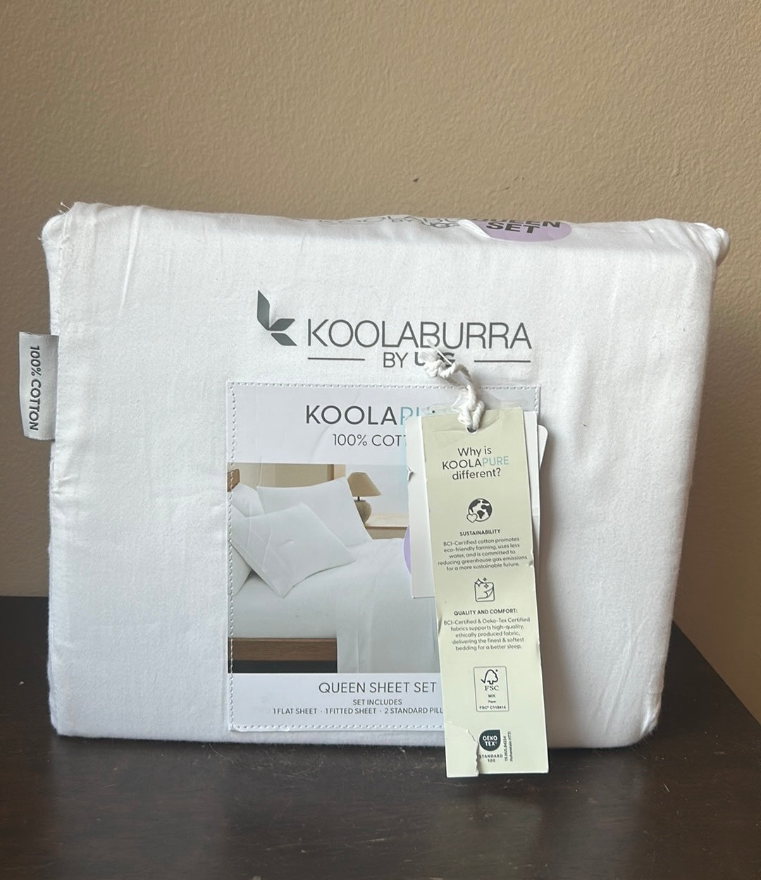 Koolaburra by UGG Koolapure Sheet Set  White Cotton Bedding New