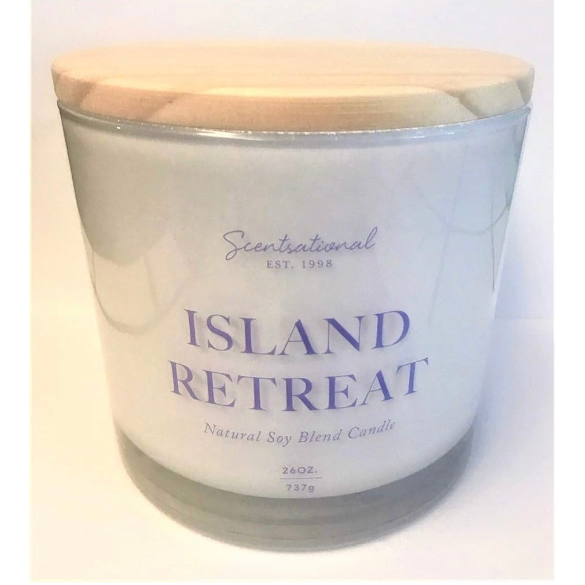 Scentsational Island Retreat  Candle Glass Jar 26oz Soy Beeswax