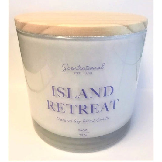 Scentsational Island Retreat  Candle Glass Jar 26oz Soy Beeswax