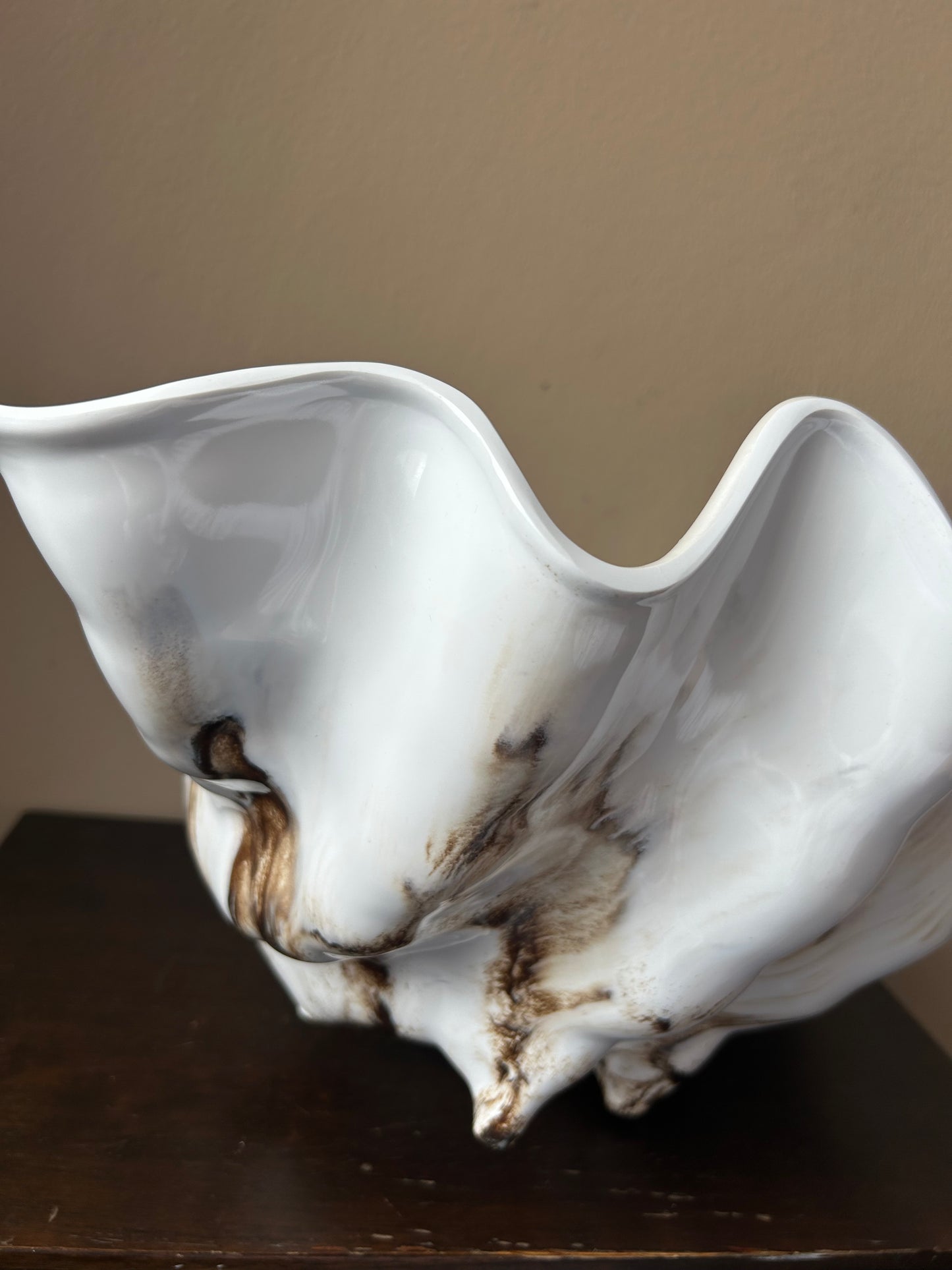 Sigrid Olsen Shell Shaped Bowl Rustic New Centerpiece Melamine 18”x12”