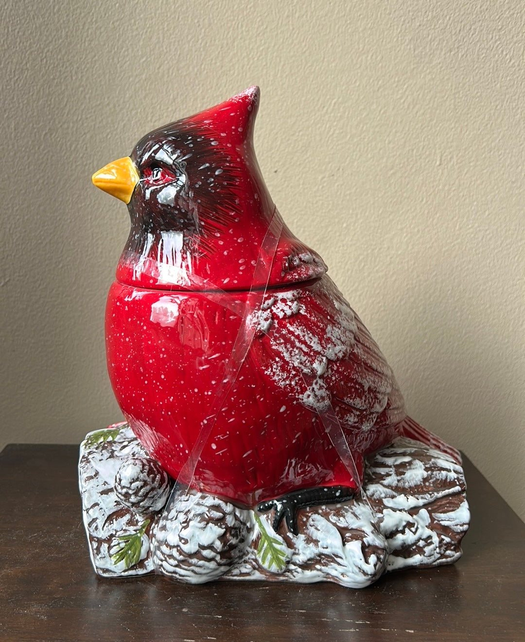 Global Design Red Cardinal Cookie Jar New 11” Christmas Gift