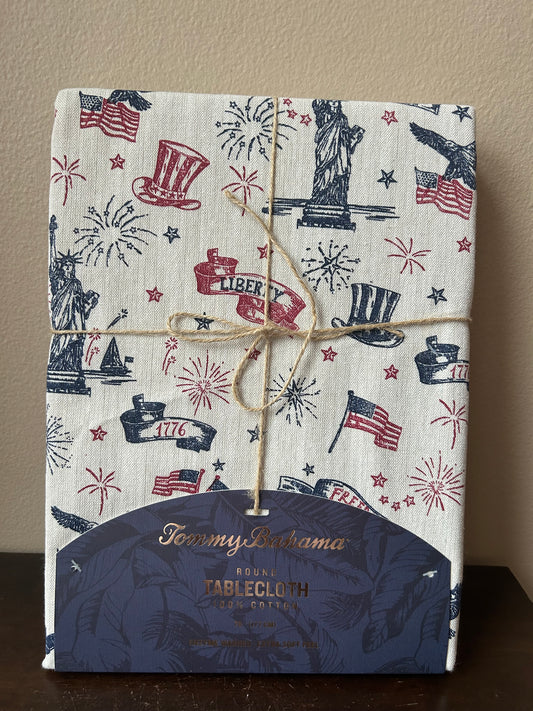 New Tommy Bahama Americana Tablecloth Flag Fireworks Liberty