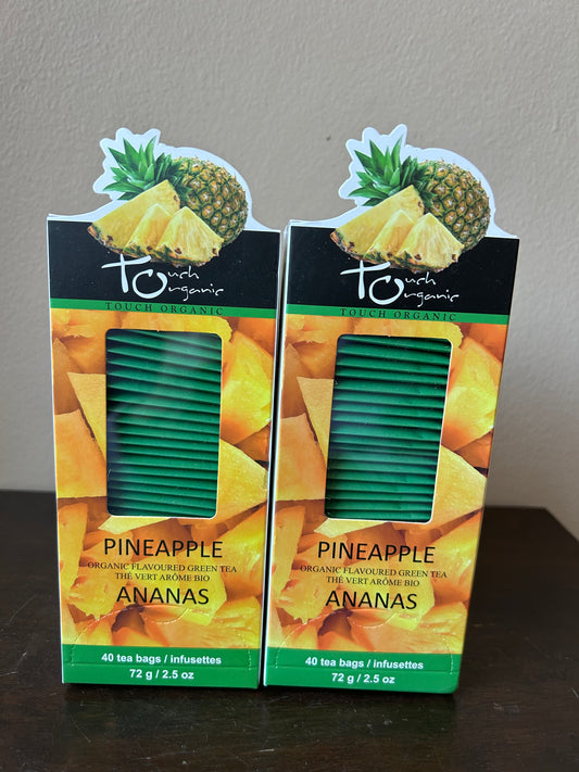 2 Touch Organic Pineapple Green Tea Bags, 40 Bags, 2.5 oz Exp 03/28
