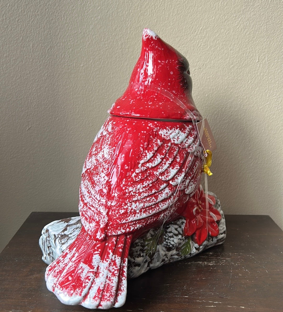 Global Design Red Cardinal Cookie Jar New 11” Christmas Gift