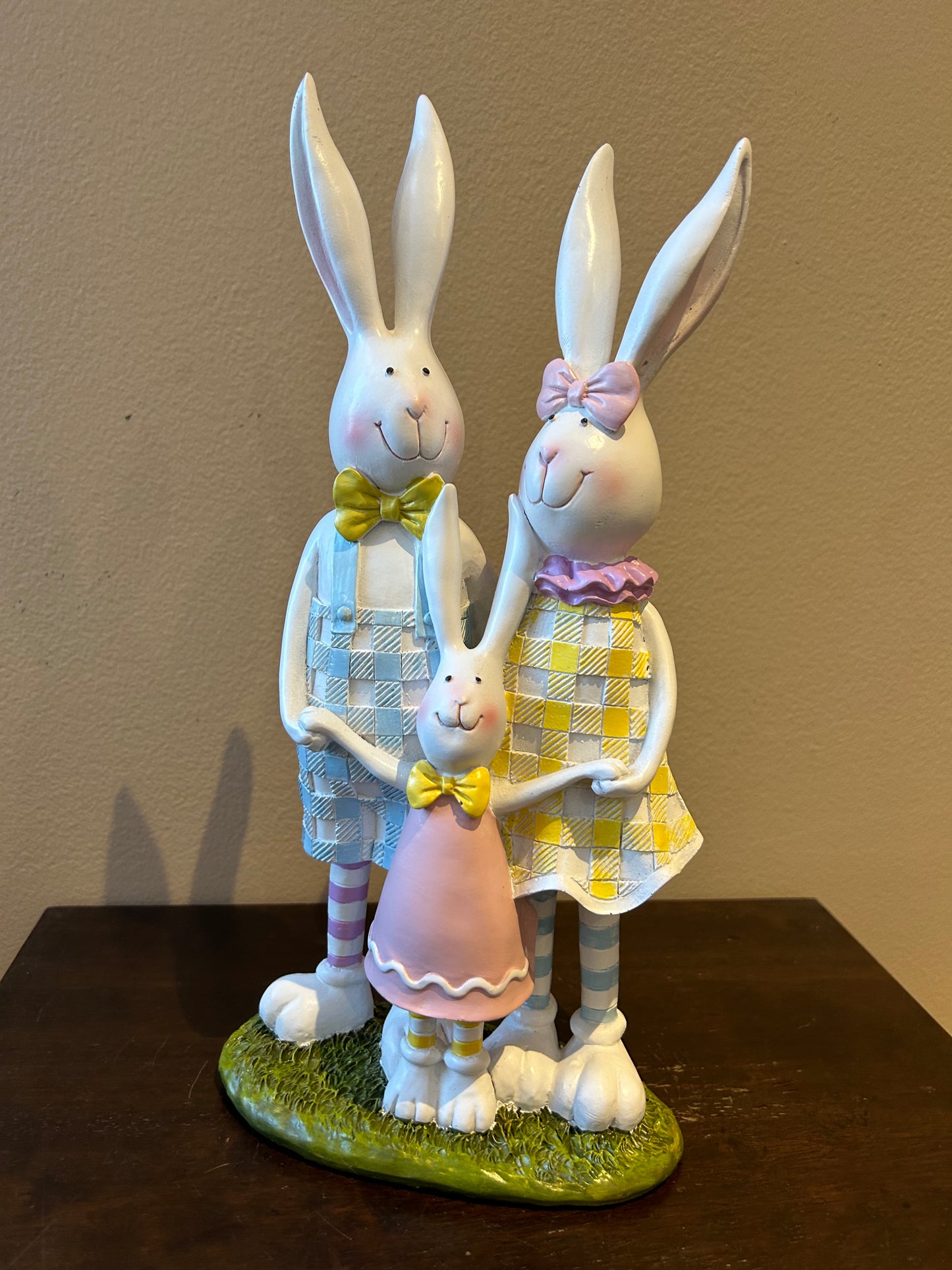 Cute Easter Bunny Rabbit Family Figurine Home Decor New Spring 14”