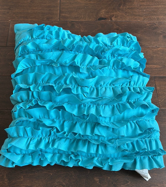 Cynthia Rowley Cushion Pillow New Blue Ruffled NWOT Decorative