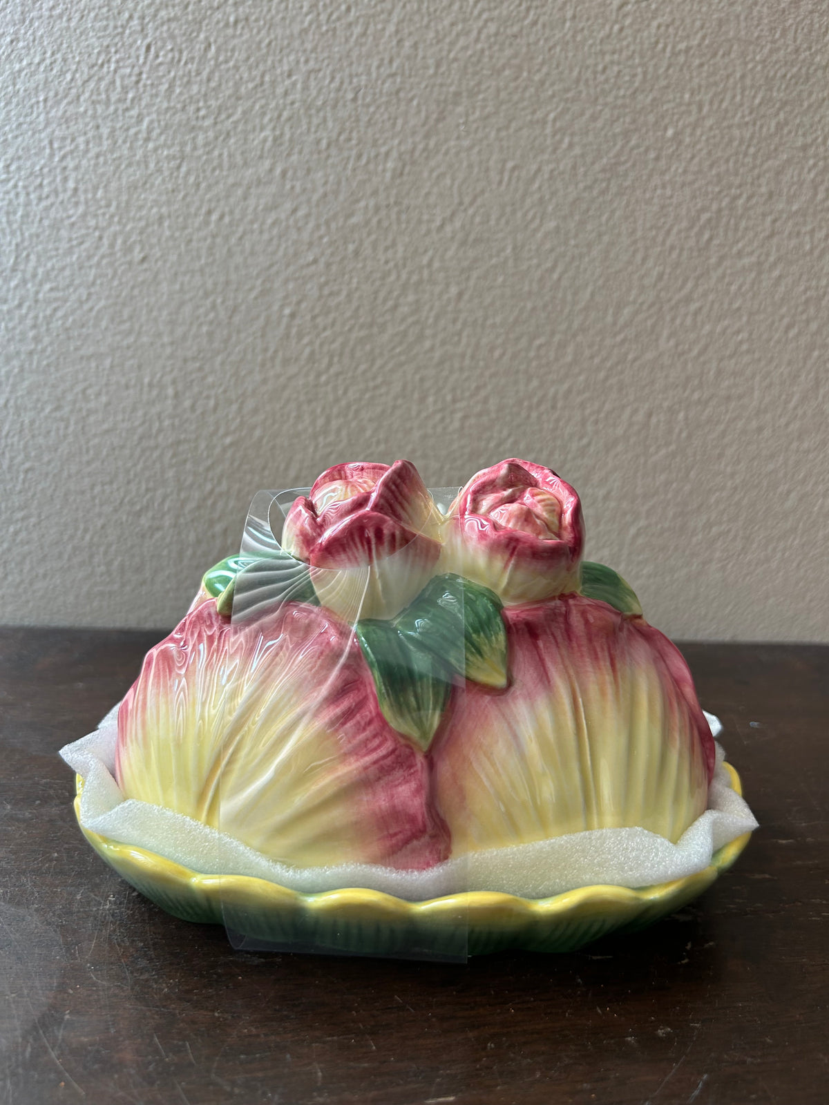 Corner Ruby Garden Collection Pink Flower Butter Dish – Botanical Ceramic