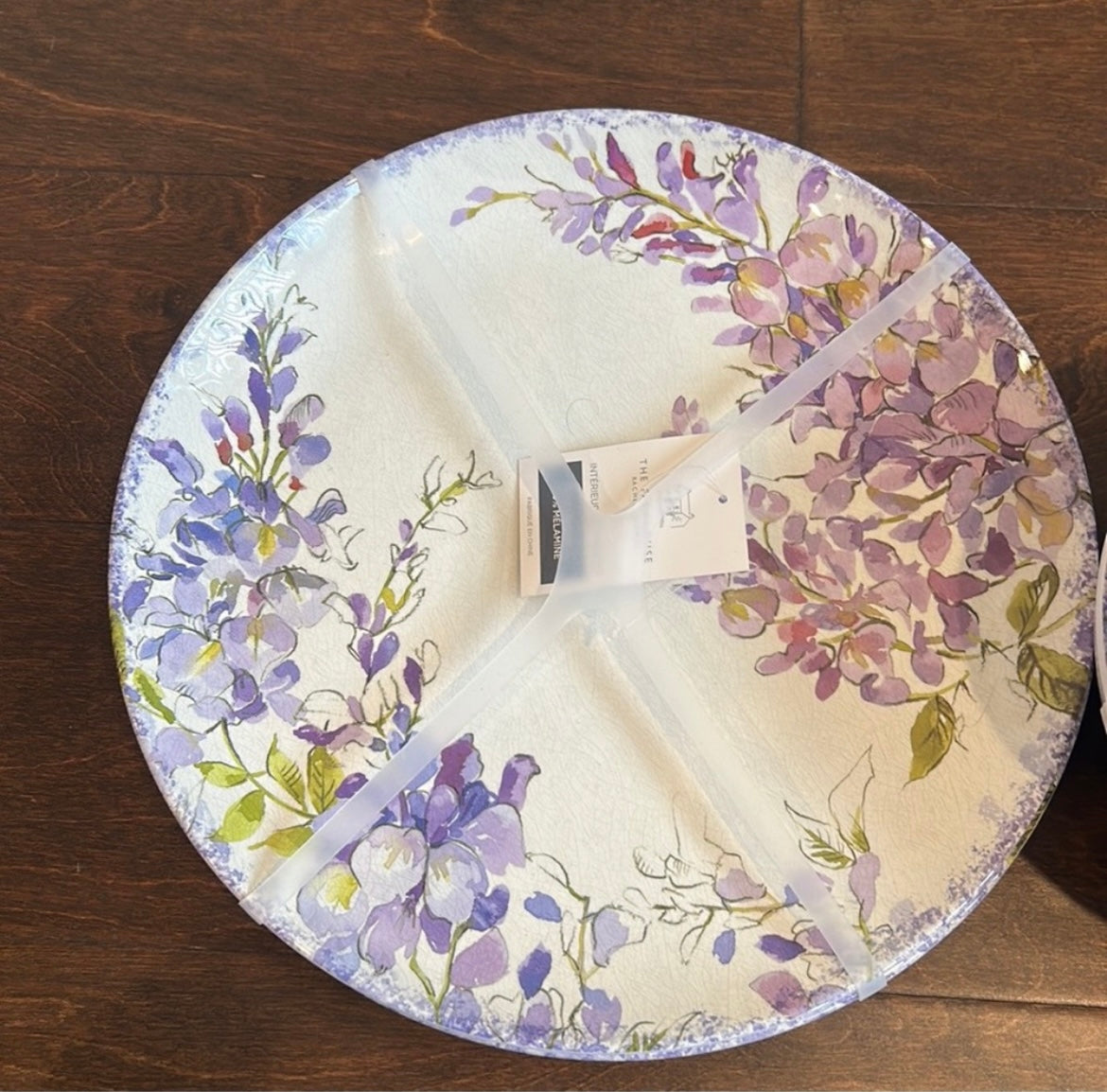 Farmhouse Rachel Ashwell Melamine 8 Pc Dinnerware Set  Lavender Purple Floral