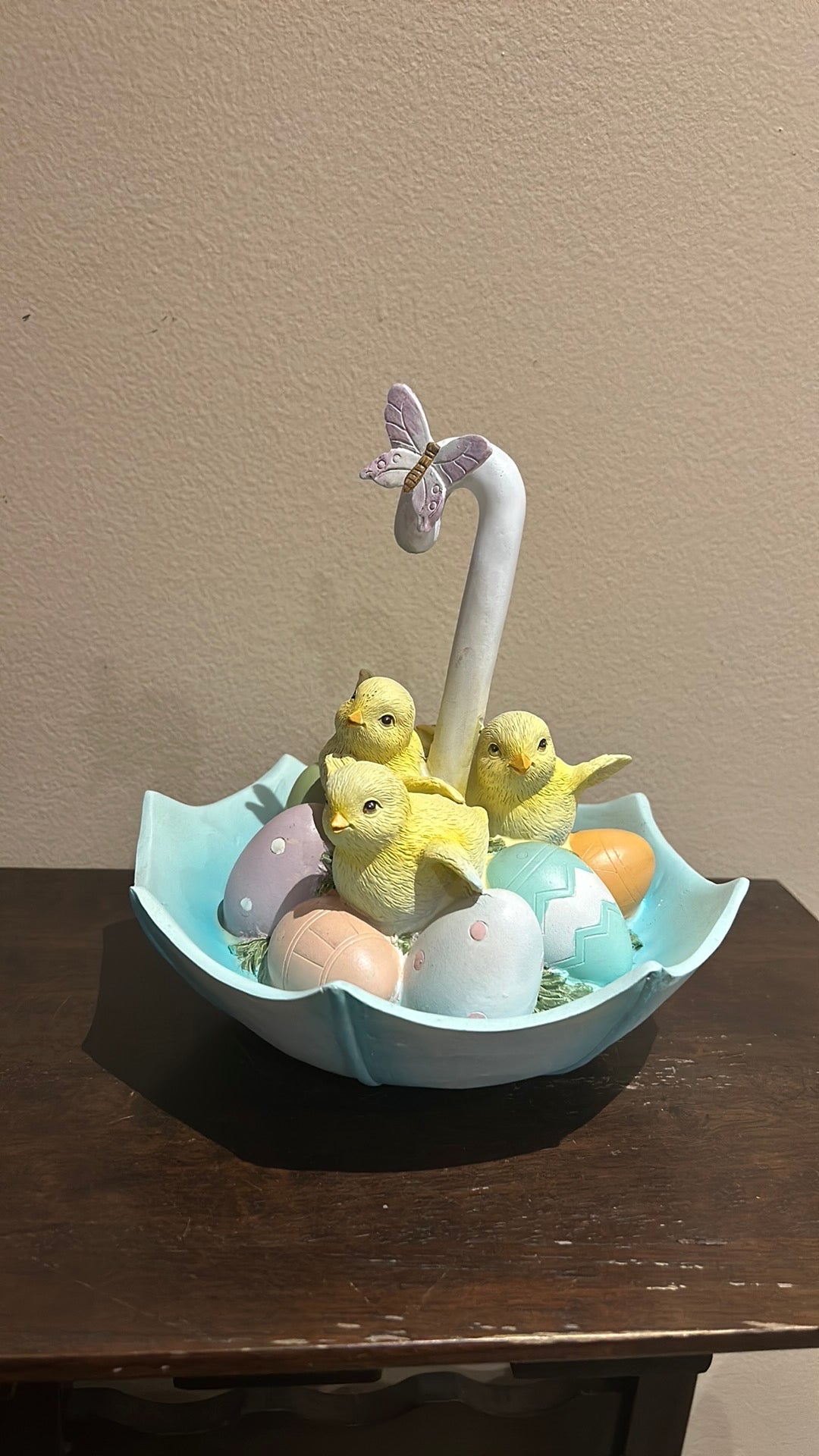 Easter umbrella with baby chicks and Easter eggs 9X10"