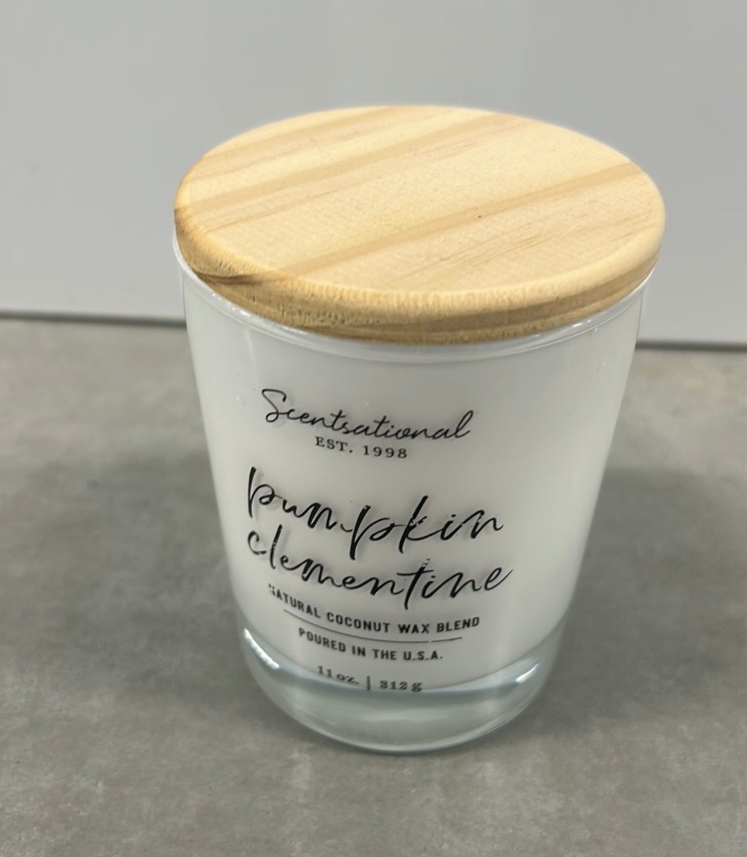 Scentsational Pumpkin Clementine Candle Glass Jar 11 Oz Coconut Wax