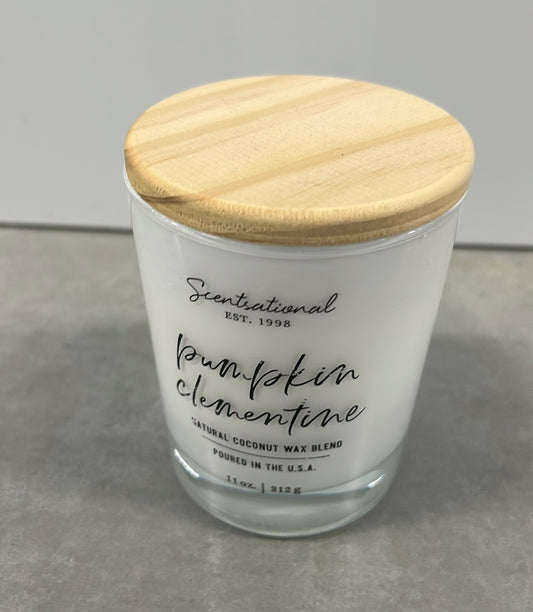 Scentsational Pumpkin Clementine Candle Glass Jar 11 Oz Coconut Wax