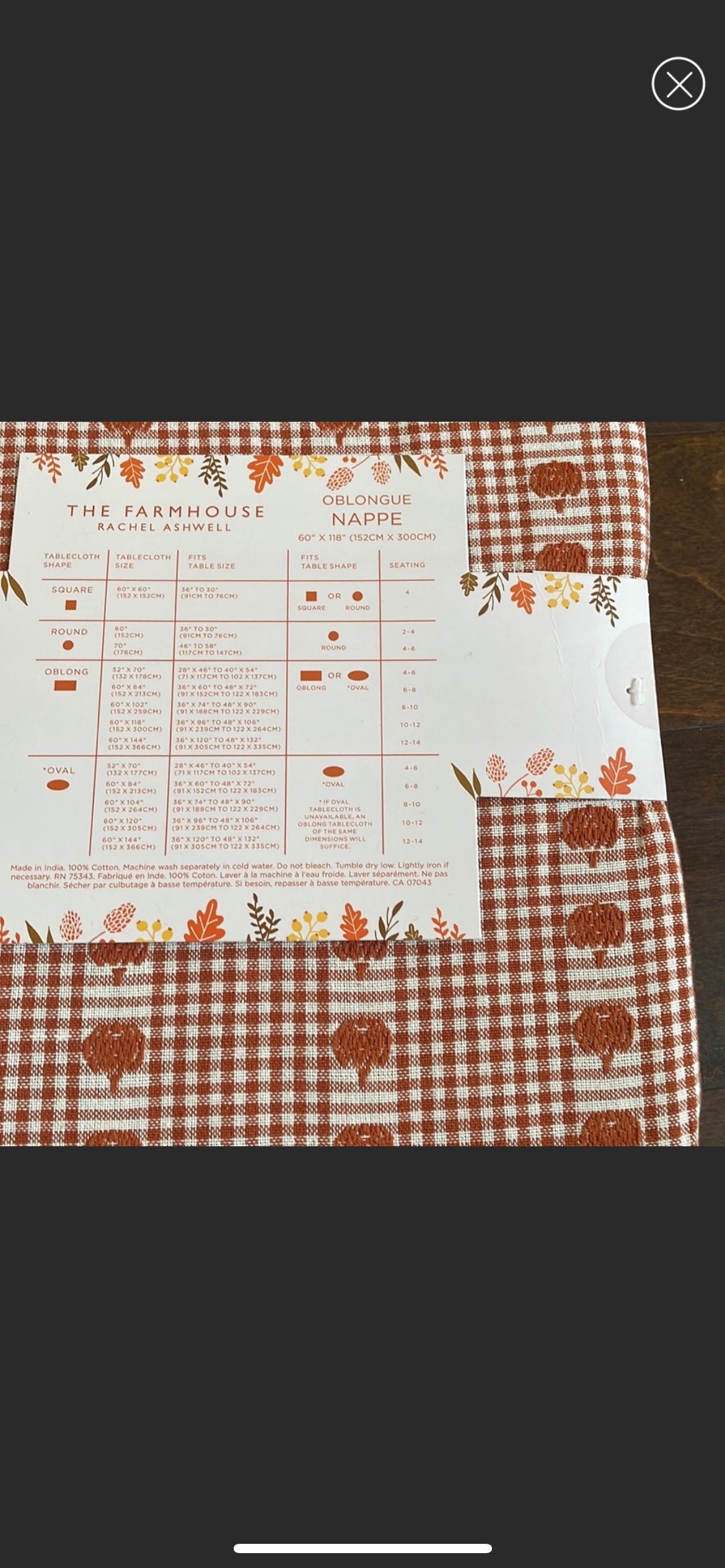 The Farmhouse Rachel Ashwell Pumpkin Tha Tablecloth Plaid Oblong