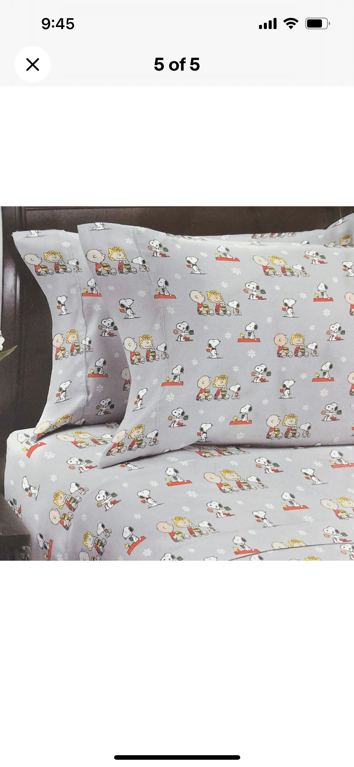 PEANUTS Christmas Twin SHEETS SET Snoopy Woodstock Charlie Brown Hot Chocolate