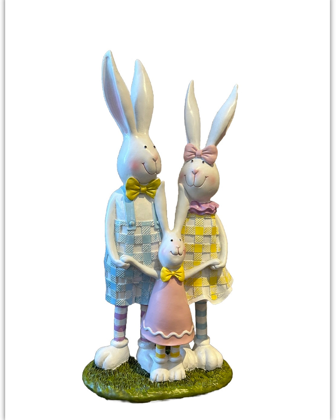 Cute Easter Bunny Rabbit Family Figurine Home Decor New Spring 14”