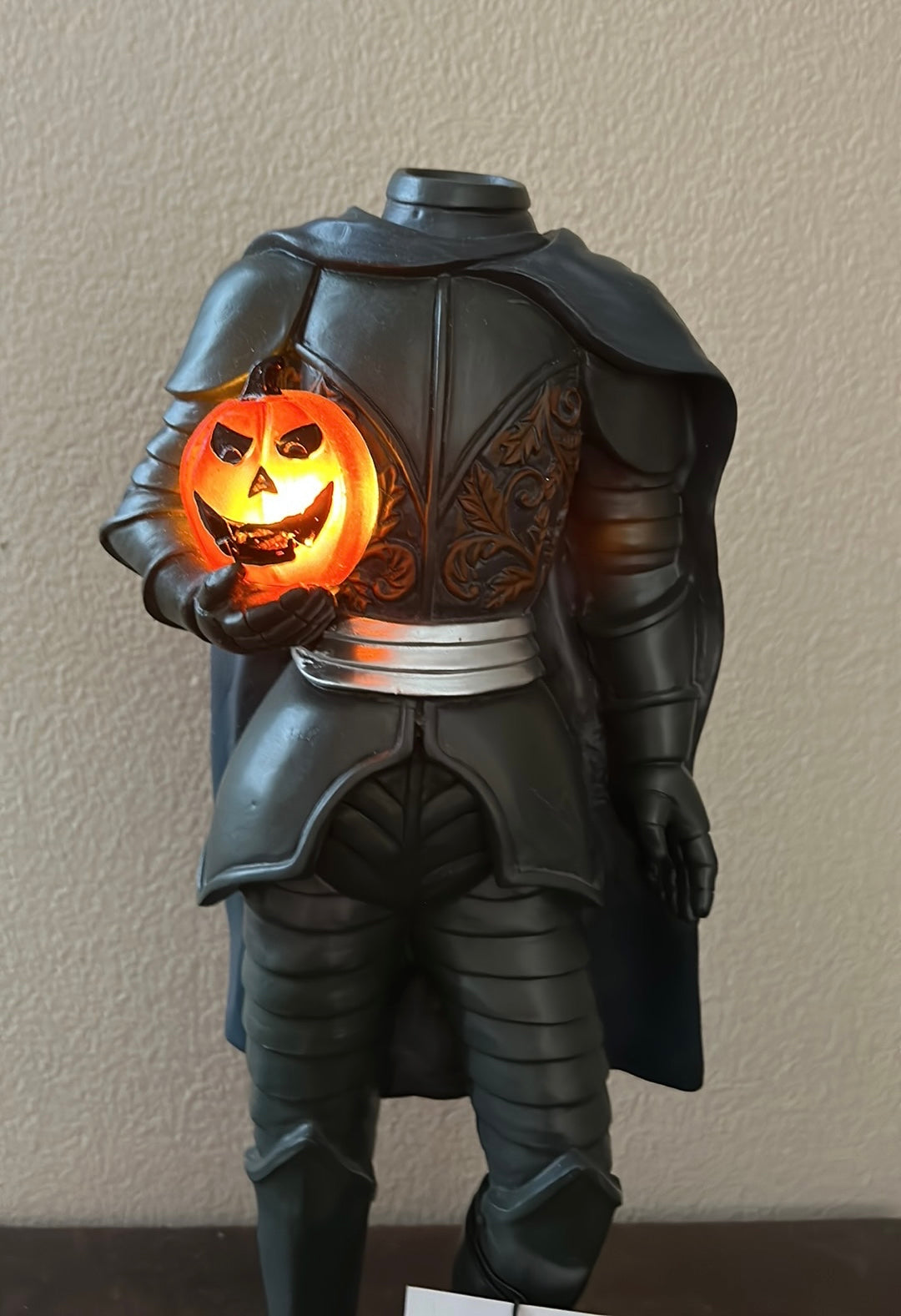 Halloween 15" Martha Stewart Headless Horseman Knight LED Light Up Statue Figure