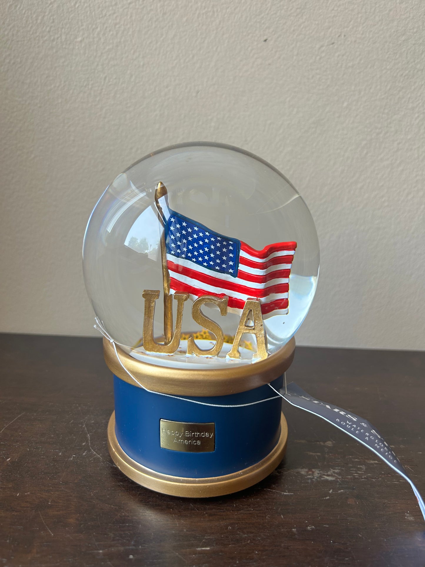 Stars & Stripes Americana Snowglobe Happy Birthday America July 4th Flag New