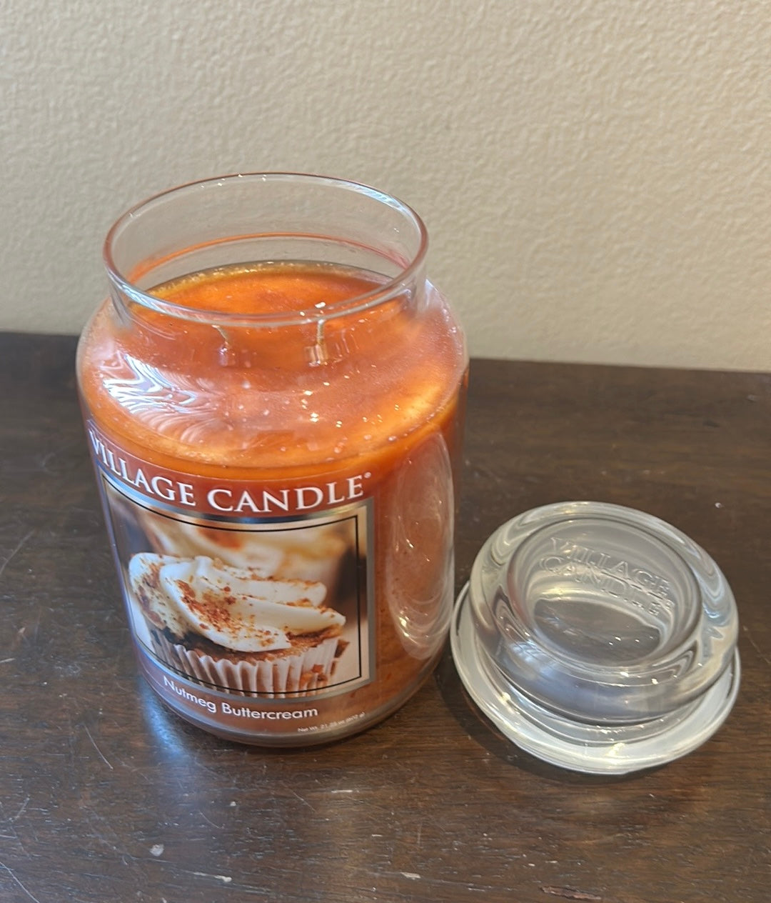 Village Candle Scented Jar Nutmeg Buttercream 2 wicks Fall Fragrance