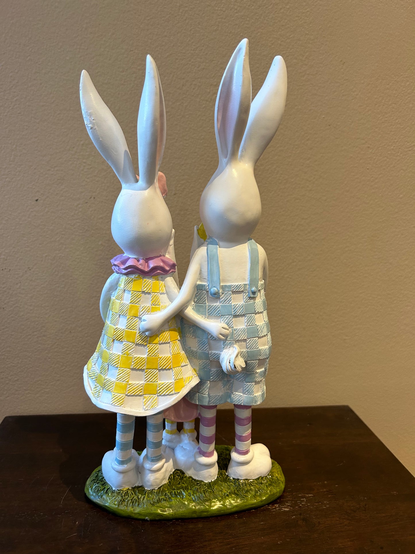 Cute Easter Bunny Rabbit Family Figurine Home Decor New Spring 14”