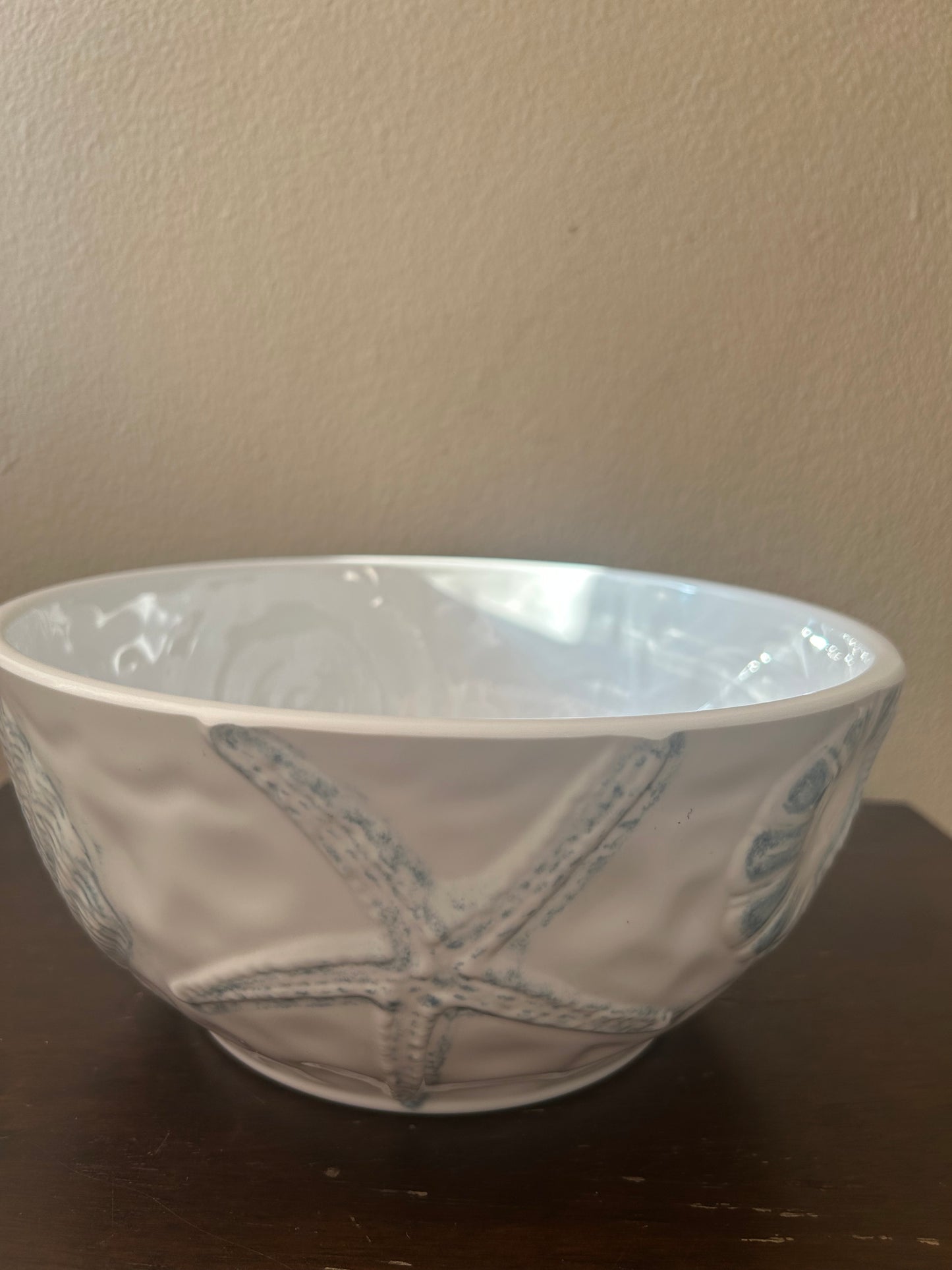 Sigrid Olsen Melamine Bowl Starfish Seashell Nautical 9.5” Diam New