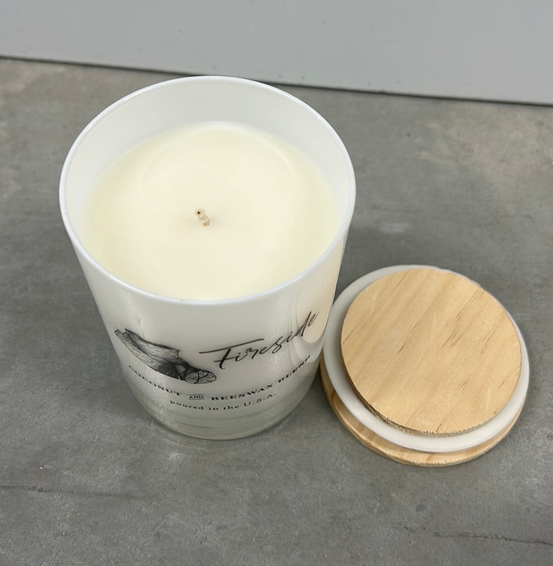 Scentsational Fireside Candle Large Glass Jar 11 Oz  Coconut Wax Blend