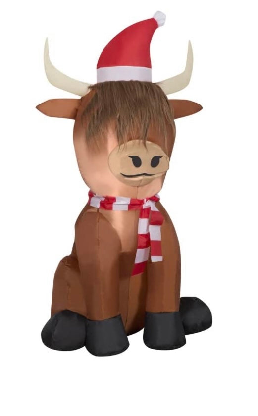 Holiday Time HIGHLANDER SCOTTISH COW 3.5 ft Christmas Airblown Inflatable