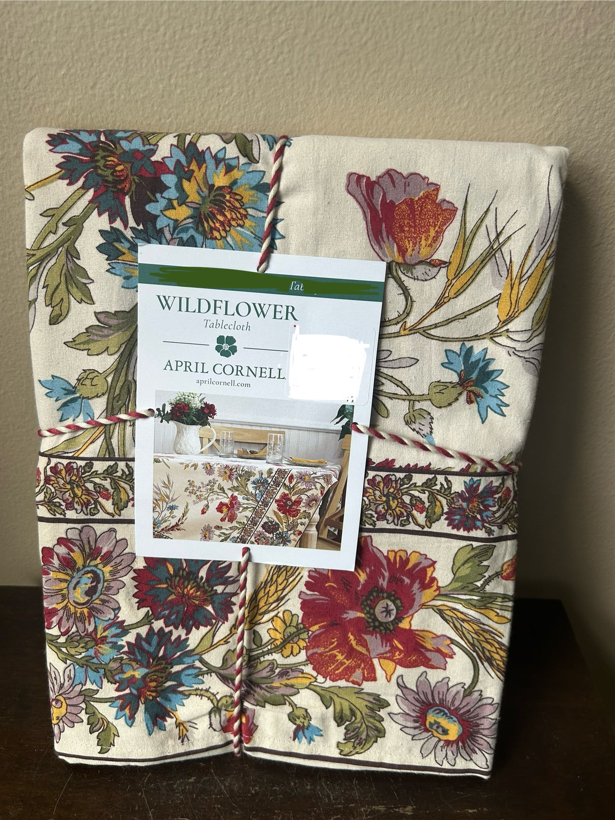 April Cornell Cotton Tablecloth Wildflower 60”x 102” Oblong Floral Fall  New