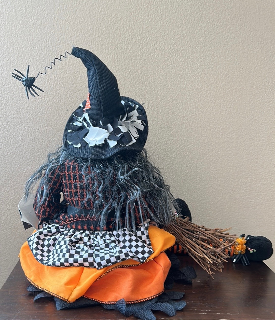 Nicole Miller Shelf Sitter Halloween Witch with Broom New