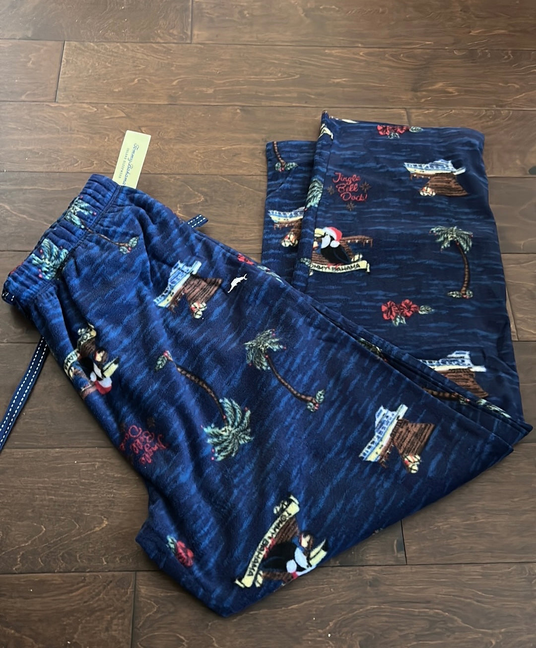 Tommy Bahama Men’s Pajama Pants Tropical Christmas Toucan Santa  New Fleece