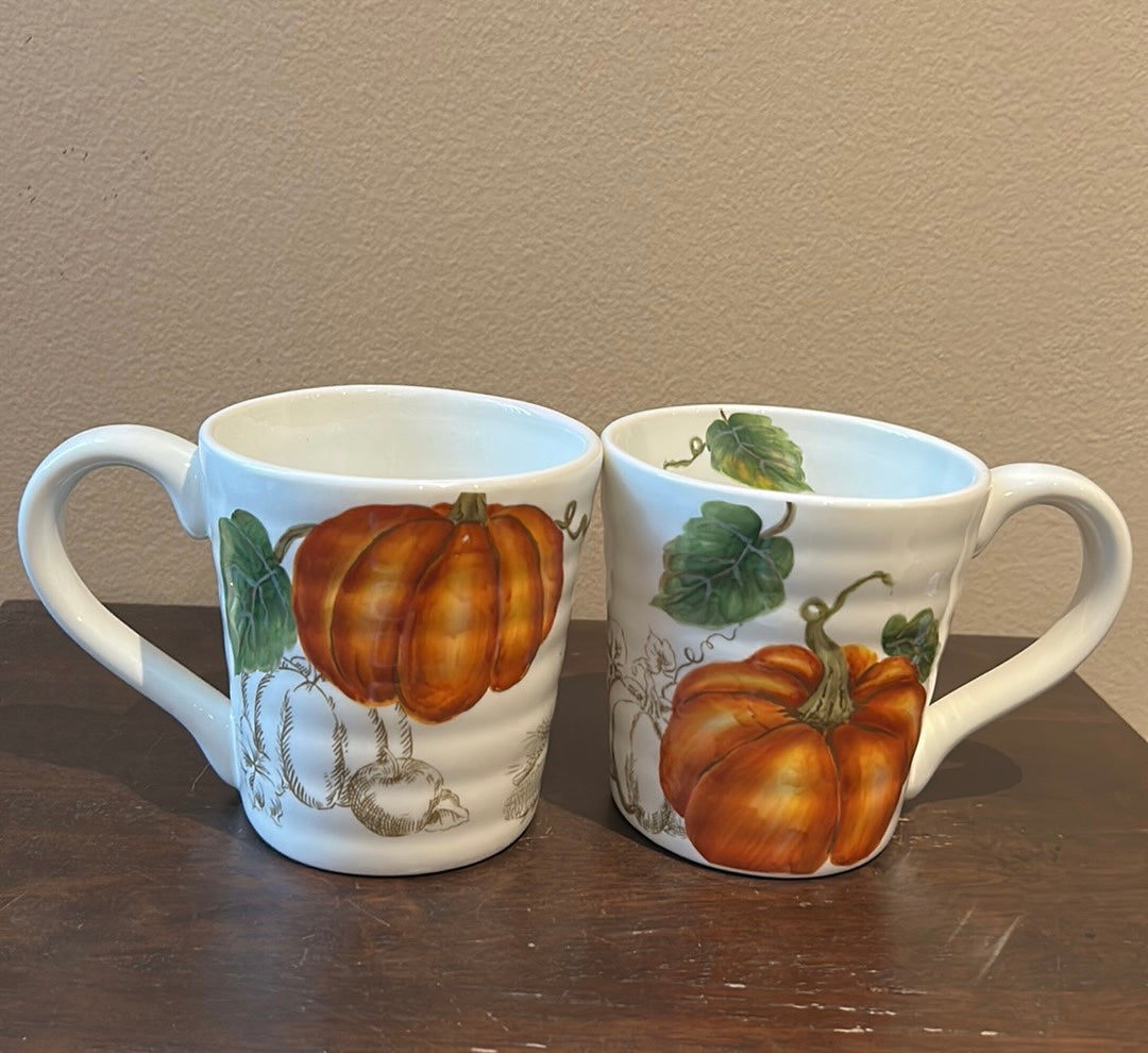 Maxcera Coffee Mugs Set Of 2 Cups New Pumpkins Fall Thanksgiving