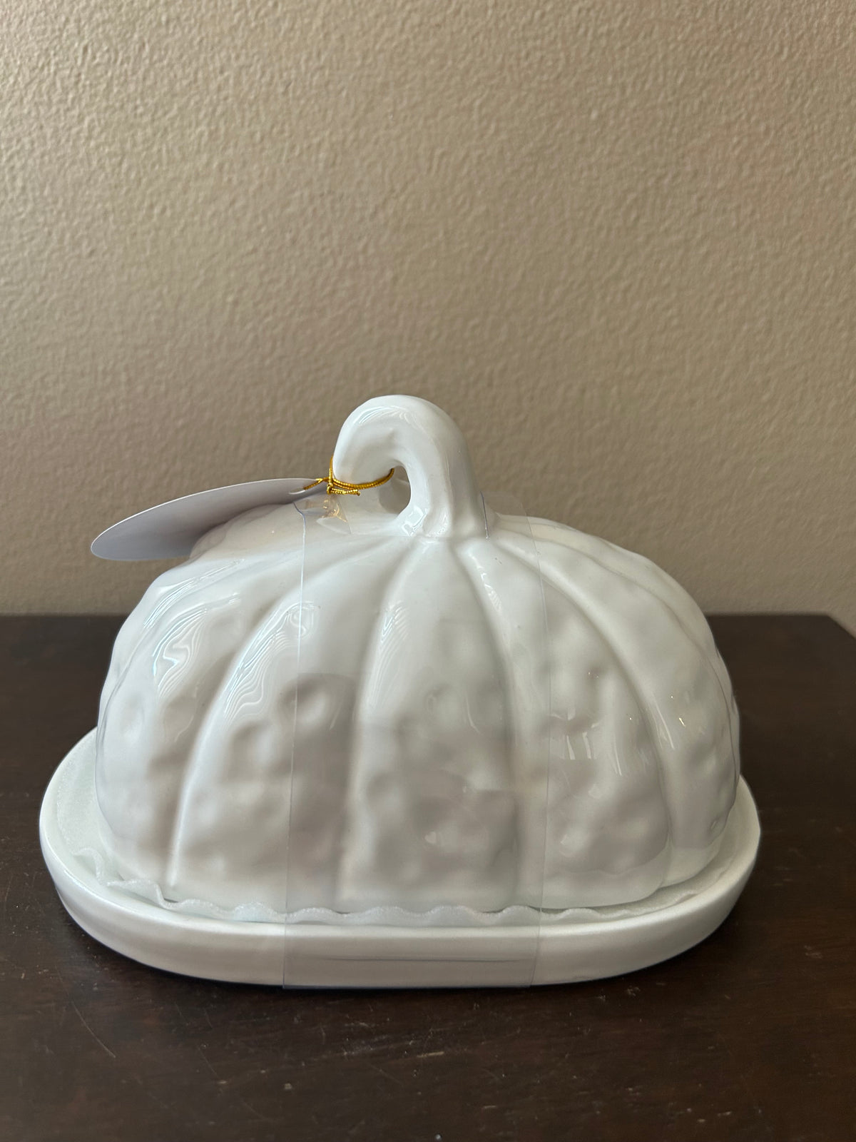 Haymarket Square Pumpkin Butter Dish Fall Gatherings Thanksgiving White New