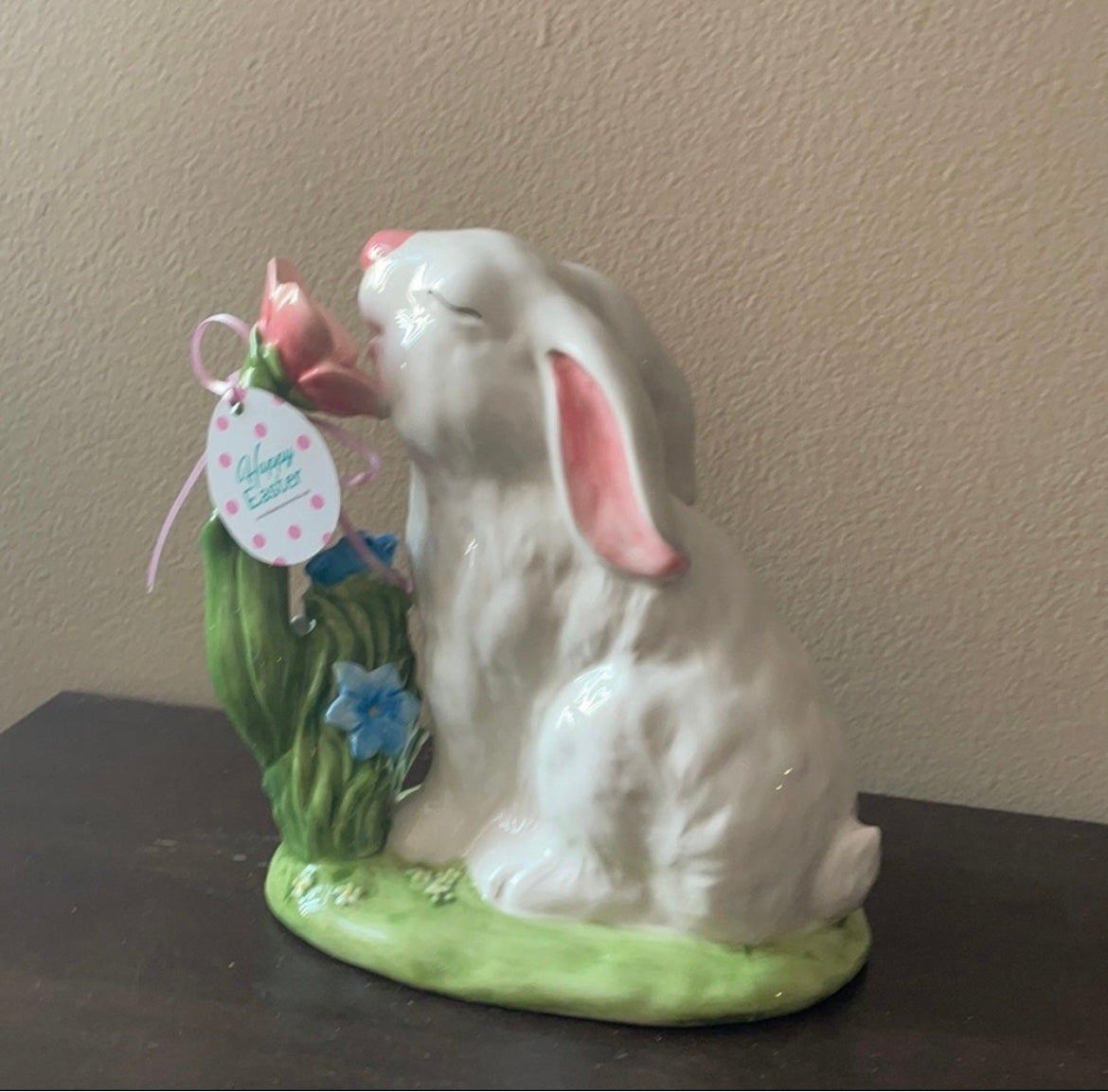 Blue Sky Clayworks Easter Bunny Smelling Flowers Figurine New