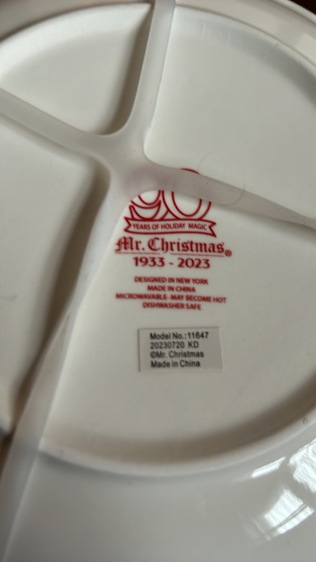 MR CHRISTMAS 4 Pc PLATES Santa Snowman Retro Ceramic 90th Anniversary New