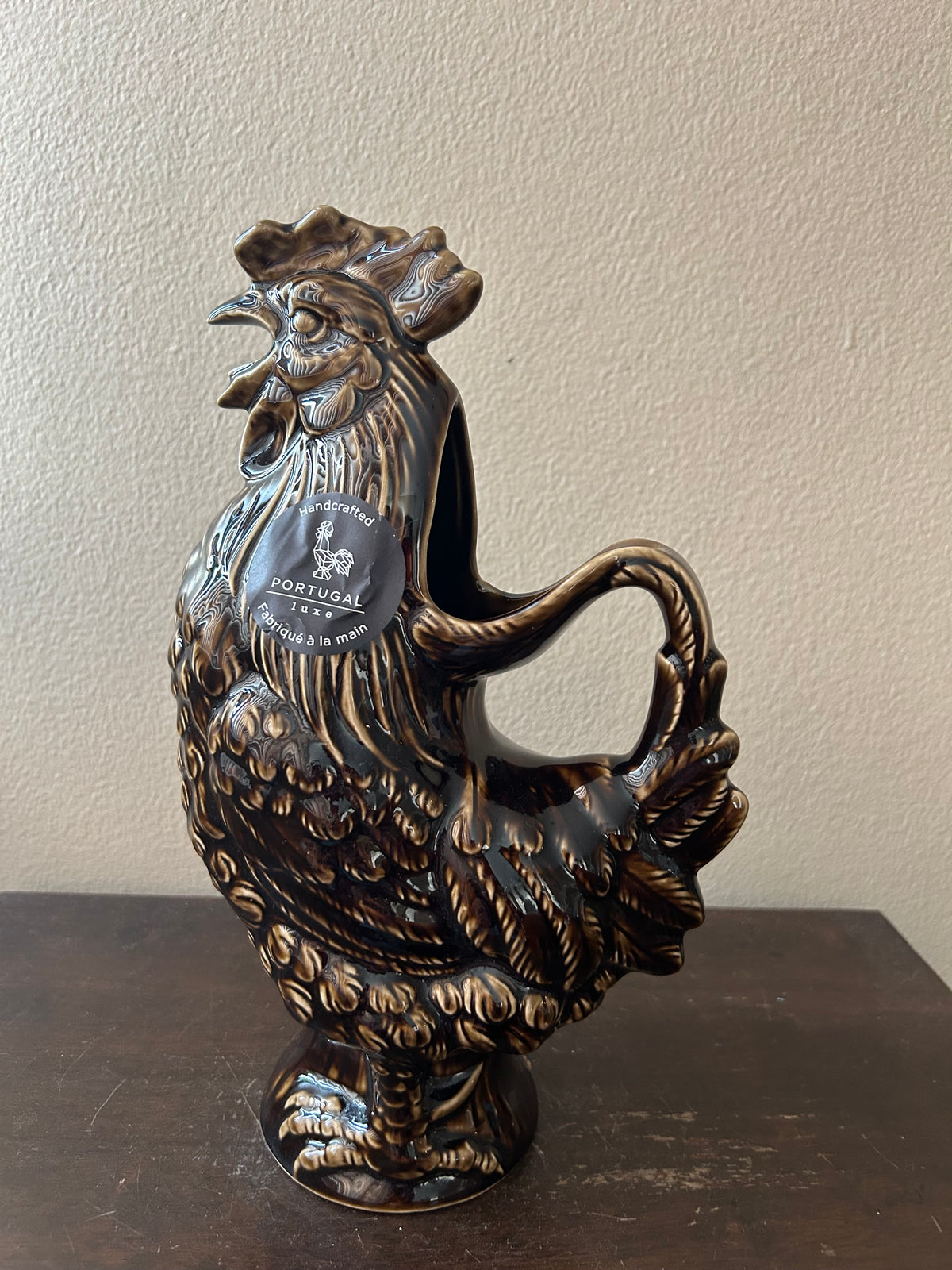 Matceramica Ceramic Pitcher Rooster Fall Thanksgiving New Made In Portugal