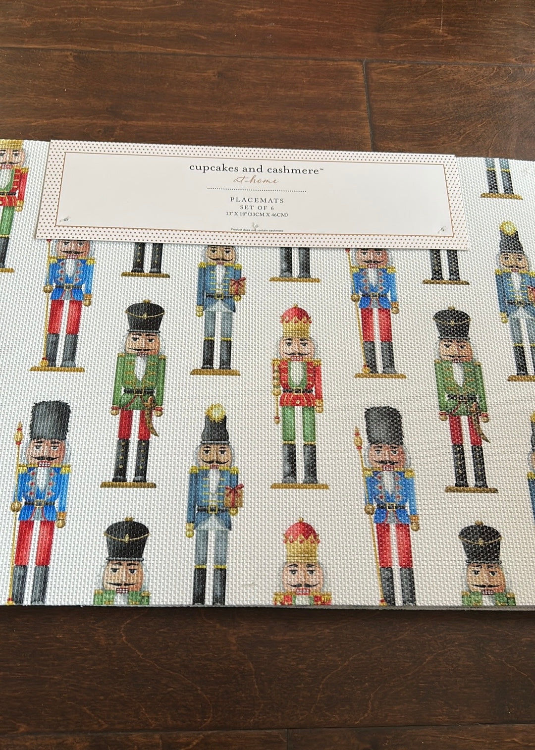 Cupcakes & Cashmere Set Of 6 Placemats PVC New Nutcracker Christmas
