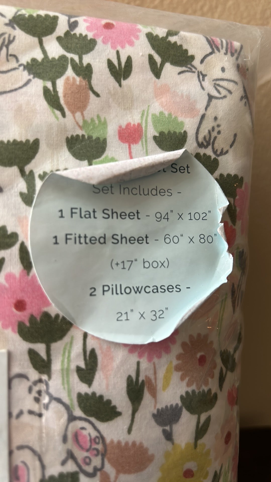 Cath Kidson Sheet Set East Bunny Floral Queen Cotton 200 Thread Count New