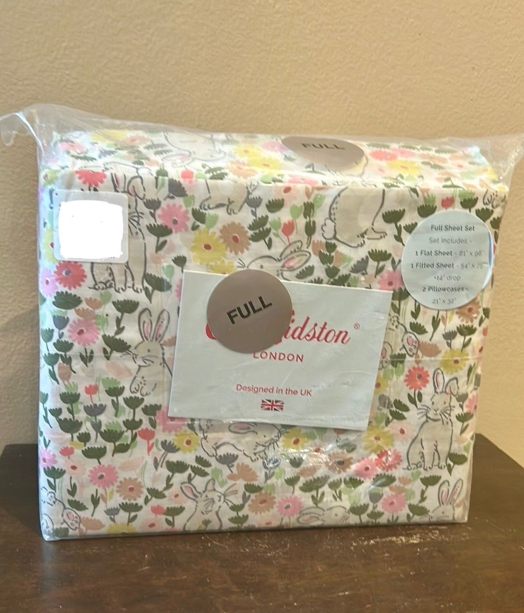 Cath Kidson Sheet Set Easter Bunny Floral Full Cotton 200 Thread Count New