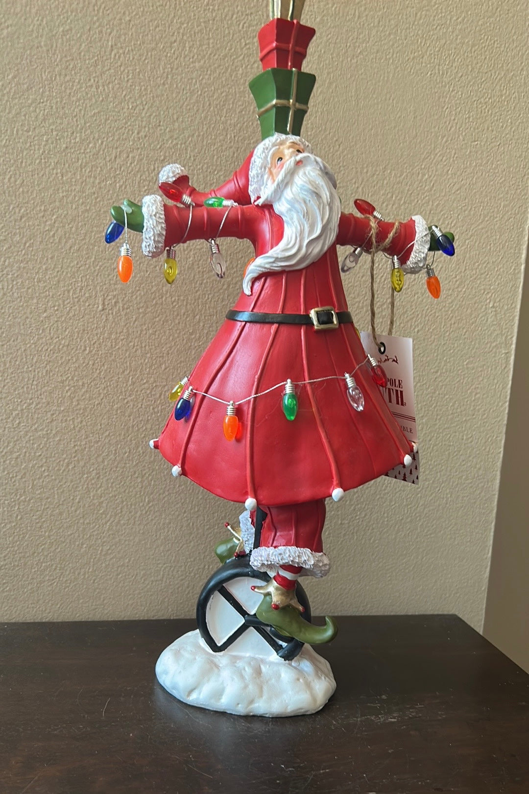 Patience Brewster Santa on a Unicycle 18" Figurine Whimsical Christmas Holiday